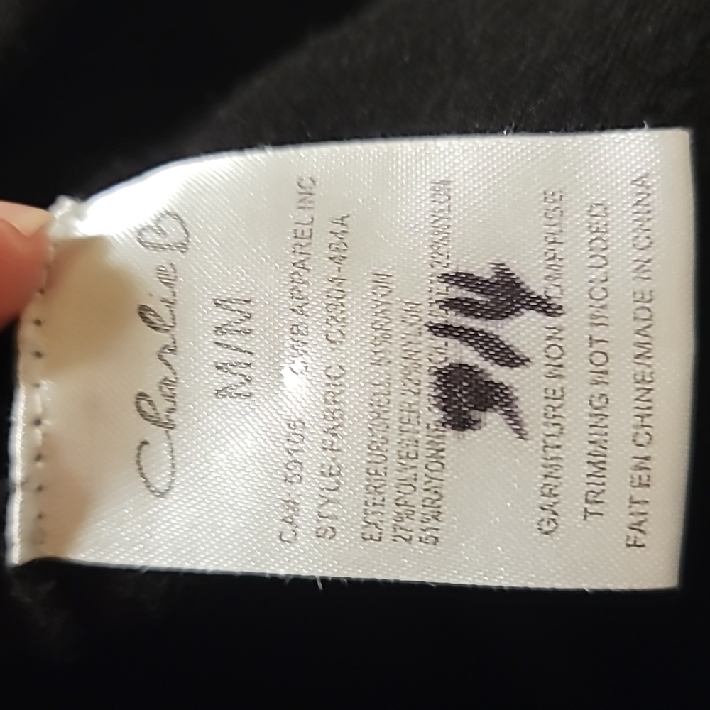 Charlie B sweater med black faux fur buttons faux pearl detail womens classic - Picture 9 of 10